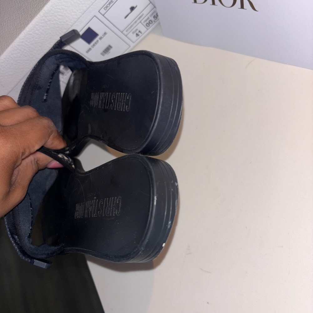 Dior Deep Blue Logo Slides - Picture 7 of 9